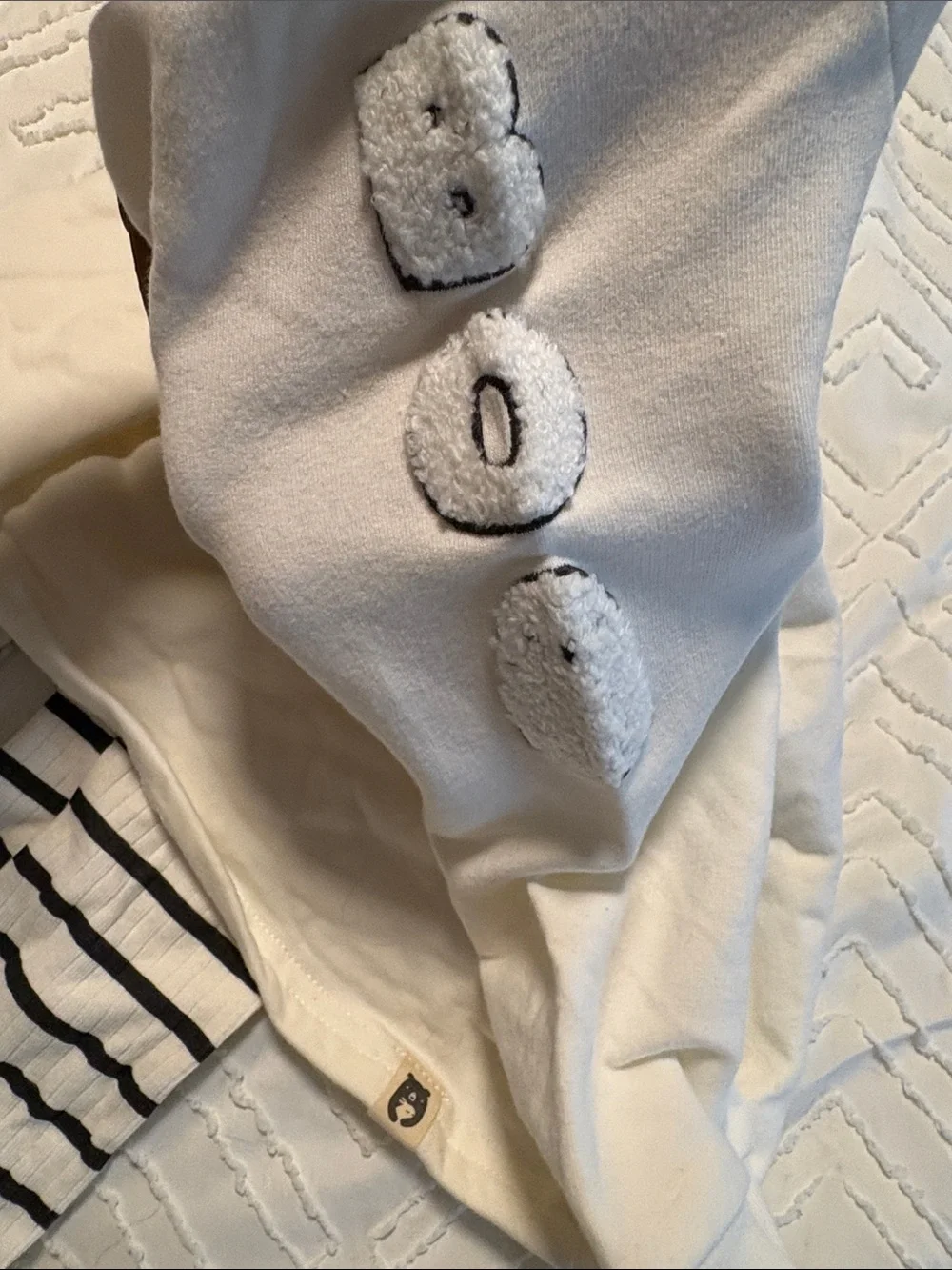 Halloween Rabbit & Bear Cream Dress with Striped Tights - Baby Matching Set